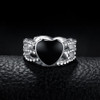 JewelryPalace Vintage Love 4.4ct Genuine Black Onyx Intertwined Band 925 Sterling Silver Ring For Women 