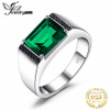 Jewelrypalace Created Nano Russian Emerald Natural Black Spinel Men's Ring 925 Sterling Silver Rings Gemstone Jewelry Gifts