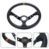 Universal 350mm 14 inch PU & Aluminum Alloy Steering Wheel Car Sport Racing Steering Wheel Drifting Deep Corn Dish