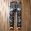  Denim Designer Hole Jeans High Quality Ripped for Men Size 28-38 40 2019 Autumn Winter Plus Velvet HIP HOP Punk Streetwear