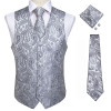 DiBanGu Top 9 styles Vest for Men Silver Red Orange Blue Men's Vest Suit Business Wedding Party Occasion Hanky Cufflinks Vests