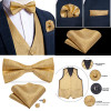 Men's Vest Navy Blue Paisley Silk Wedding Vest For Men Bowtie Hanky Cufflink Cravat Set for Suit Tuxedo DiBanGu New Designer