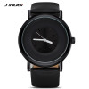 Hot Fashion Creative Wrist Watches Women Men Quartz-watch Brand Unique Dial Design Lovers' Watch Leather Wristwatches Clock