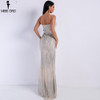 Missord 2020 Women Sexy V Neck Off Shoulder Backless Glitter Dresses Female Elegant Party Maxi Dress FT9226
