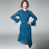  Irregular Elegant Fishtail Summer Party Dress 2020 New Autumn Sex Hollow Out Long Sleeve Dresses Maxi Vestidos LX1846