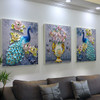 Living room sofa background wall decoration painting frameless painting three-dimensional relief painting peacock