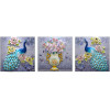 Living room sofa background wall decoration painting frameless painting three-dimensional relief painting peacock