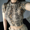 2019 Sexy Crop Top Women Snake Print Tank Top Slim Primer High Collar Vest Harajuku Crop Tank Top T Shirt Femme Girls Camis Tops