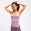 Womens Vest Tops Sexy Plicated Camisole with Pad Breathable Backless Cross Tank Top for Female Sports Fitness Vest Tank