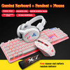  4Pcs Pad USB Computer Waterproof Gaming Mouse Headset Home Illuminated Wired Backlight Desktop Ergonomic Keyboard Set
