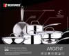 BERGNER Argent Triply Stainless Steel Tasra with Stainless Steel Lid 26 cm 3.6 Litres Induction Base Silver