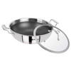 Bergner Hitech Prism Triply Stainless Steel Non- Stick Kadhai with Glass Lid 32 cm 5.8 Liters Induction Base Silver