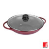 Bergner Scarlett Die Cast Aluminium Non-Stick Kadhai with Glass Lid 32 cm 4.8 Liters Induction Base Maroon