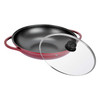 Bergner Scarlett Die Cast Aluminium Non-Stick Kadhai with Glass Lid 32 cm 4.8 Liters Induction Base Maroon