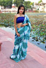 Cotton Mulmul Handblock Print Light Blue Saree with Blouse