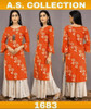New Designer work Top Palazzo Hot and Latest Rayon Kurti With Palazzo-Orange L,XL,XXL