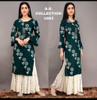 New Designer work Top Palazzo Hot and Latest Rayon Kurti With Palazzo-Green (SizeL) 