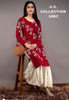 New Designer work Top Palazzo Hot and Latest Rayon Kurti With Palazzo-Red L,XL,XXl 