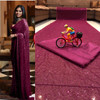New Heavy Georgette Wine Red Saree with Full Satari Sequence Work