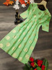 New 2021 Classic Gold Print Pista Green Rayon Fabric Kurti (Size-XL)