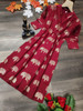New 2021 Classic Gold Print Maroon Rayon Fabric Kurti (Size-M)