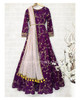 Presenting New Designer Embroidered Taffeta Silk Purple Gown with Dupatta