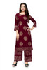  New 2021 Amazing Rayon Kurti With Palazzo- Red (Size-XXXL) 