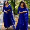 New 2021 Presenting Heavy Georgette With Embroidery Chane Work Dress-Blue