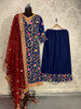 Presenting New 2021 Dress Kurti Palazzo With Dupatta - Blue