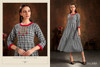 Presenting Pure Cotton Gray Chex Kurti with Hand Embroidery Work