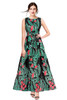 New 2021 Designer Printed Western Maxi Gown-Black (Size-M)