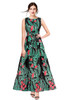 New 2021 Designer Printed Western Maxi Gown-Black (Size-XL)