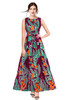 New 2021 Designer Printed Western Maxi Gown-Purple(Size-S)