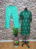 Presenting Heavy Rayon Cotton with Rich Print Green Kurti (Size-XL)