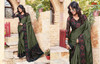 New 2021 Juliet Chiffon Material Saree-Dark Green