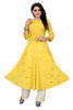 New 2021 Attractive Mirror Work Yellow Kurti with Palazzo and Dupatta (Size-M)