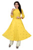 New 2021 Attractive Mirror Work Yellow Kurti with Palazzo and Dupatta (Size-XL)