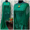 New 2021 Fox Georgette Diamond and Moti Work Balloon Sleeves Green Top with Bottom and Dupatta