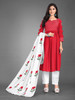 New 2021 Heavy Cotton fully stitched Red Kurti with Dupatta and Pant (Size-L)