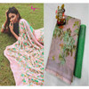 New 2021 Presenting Pure Lilan Flower Printed Beautiful Saree- Light Pink