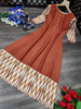 New 2021 Amazing Galaxy Cotton Printed Long Brown Gown (Size-M-38)