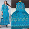  New 2021 Presenting Rayon Foil print Gown -Sky Blue( Size-L)