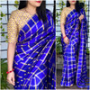  New 2021 Presenting Designer German Checks Saree -Blue