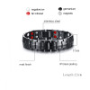 Vinterly Double Row Black Men Health Germanium Infrared Negative Ion Magnetic Bracelet Stainless Steel Bracelets For Man