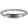 Drop Shipping Unique Gift for Lover "His Queen""Her King " Couple Bracelets Stainless Steel Bracelets For Women Men Jewelry