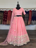 New 2021 Presenting Beautiful Designer Lucknowi Lehnga Choli-Light Pink-Size-42