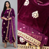 New 2021 Design Heavy Gotta patti Work On Velvet And Velvet Palazzo With Sequence Work Dupatta-Purple-Suit Size-42 