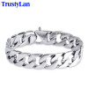 TrustyLan Glossy 316L Stainless Steel Link Chain Bracelet Men 15MM Wide Men's Bracelets &amp; Bangles Handle Fashion Male Jewelry