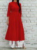 New 2021 Presenting Beautiful Rayon Digital Printed Cotton Top & Palazzo-Kurti-Red-(Size-L) 
