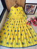  New 2021 Presenting Designer Heavy Georgette Embroidered Gown-Yellow-Size-44